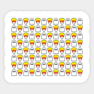 Halloween Ghosts and Candy Corn Sticker